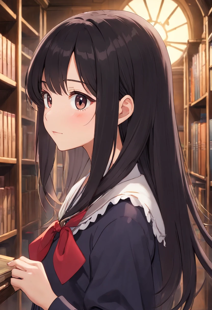 Masterpiece, Best quality, high resolution, extremely detailed photography, Professional lighting, Female students in school uniforms, Realistic young gravure student idol, she about 16White blouse, The smoothest hair flow, Beautiful highschool girl, gogo dancer, suki, big collar, In a library, ayne haag, So cute, kawaii,Black hair, Straight hair one meter long,Lots of hair,Hair strands are clearly visible,The hair is thick,Top hair quality,The hair is too smooth,Hair is unusually smooth,The shine of the hair is dazzling,Masterpiece, Best quality, high resolution, extremely detailed photography, Professional lighting, (The rubber band slowly slipped from the hair,Untie smooth hair along the trajectory of the rubber band,Smooth hair is untangling:5.5),8K, Super detail,Jet-black hair,Jet-black hair, Super hydrated hair,Top moisturizing hair,Smooth hair at the highest end,Hydrated hair reflects a dazzling water light,Black straight hair is the highest grade and smoothest hair,a superlative, Smooth hair in circles,Spins like a fan,The hair unfolds quickly,High-grade hair spreads quickly like a fan。Hair of the highest rank is draped over the shoulders,High-grade hair covers the whole body