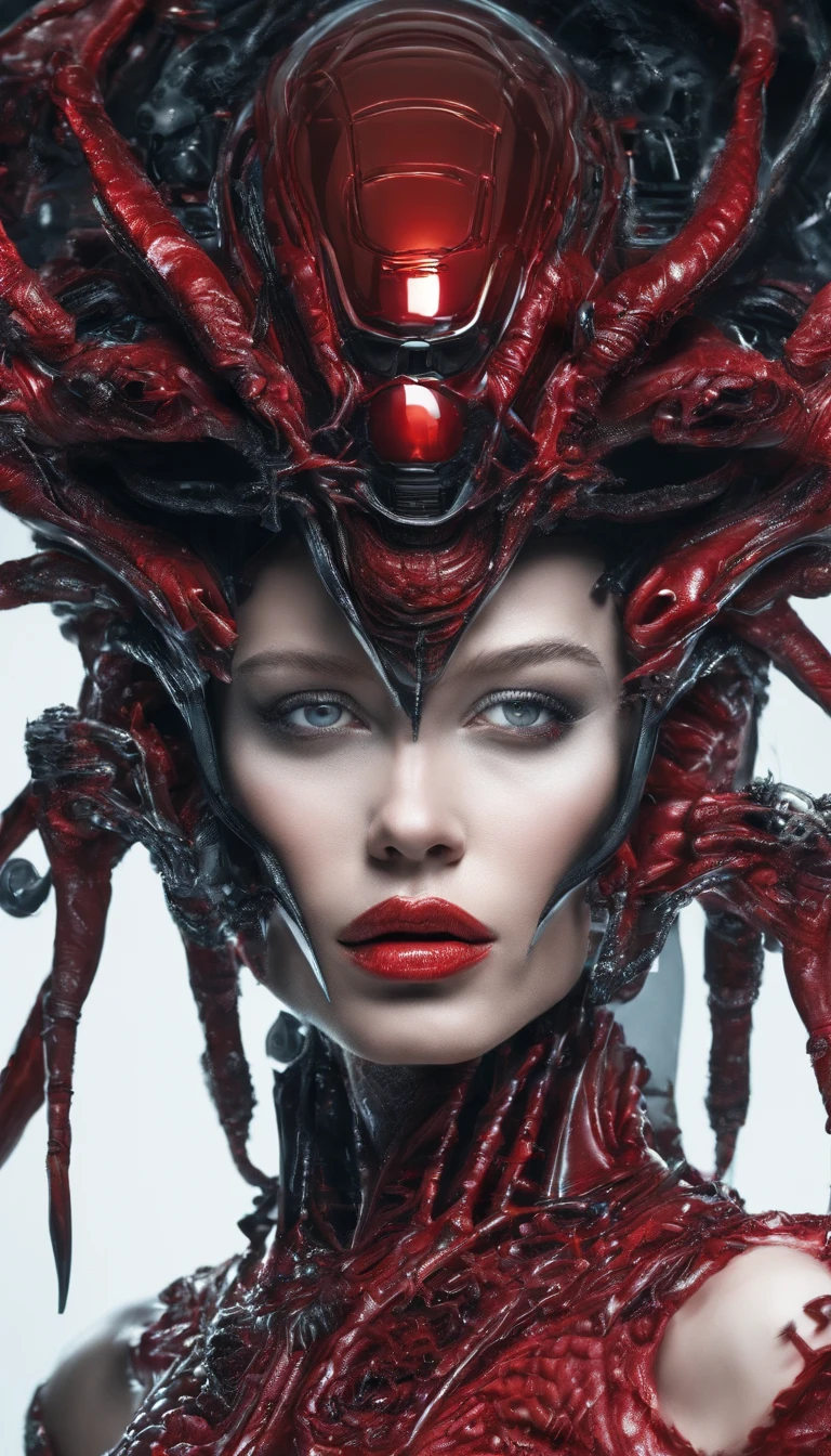 Female bride,Blood-red clothes,Dark,super detailing,Masterpiece, Best quality