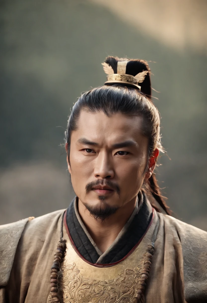 Three Kingdoms Zhang Fei masculine and strong with a bare beard whole body
