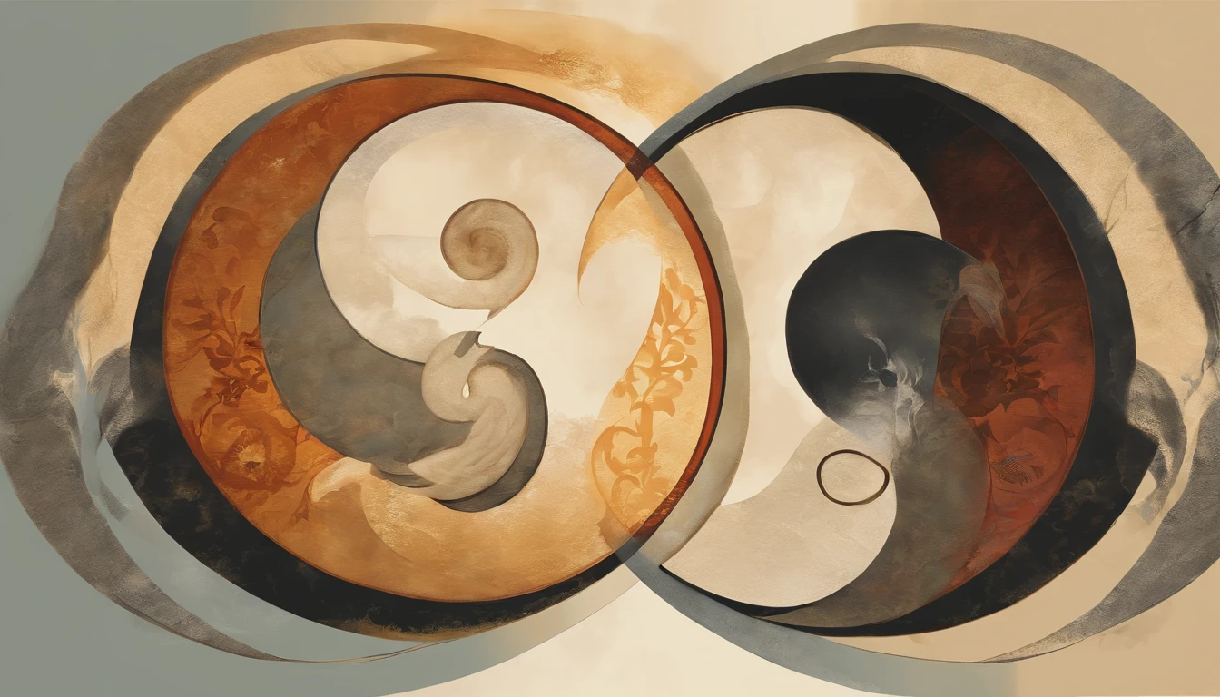 (harmony, balance, yin-yang), Chinese silk painting, Tai Chi principles, fluid motion, interconnected elements, the interplay of contrasting forces, Daoist philosophy, a touch of the I Ching, warm and cool color palette, reflective art, inspired by Laozi, Zhuangzi, Yin Yang diagrams, Taijitu, the Bagua, the fusion of the spiritual and the physical,1girl,solo, grabbing breasts,, daoist, summon magic, cinematic lighting, fire and ice split, bagua background, circular bagua, yi yang, daoist practice, mediation sit, buddha sit, spiral loong, cloud loong at the top,