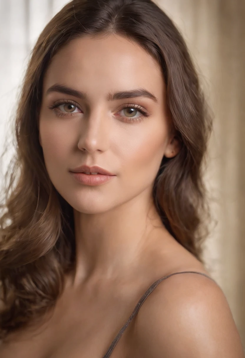 mulher sexy, 20 anos, esguio, atletic, pele bronzeada brilhante, Seios enormes, cintura fina, cabelos loiros cacheados, lingerie branca, Realistic, fotografia, real, natural