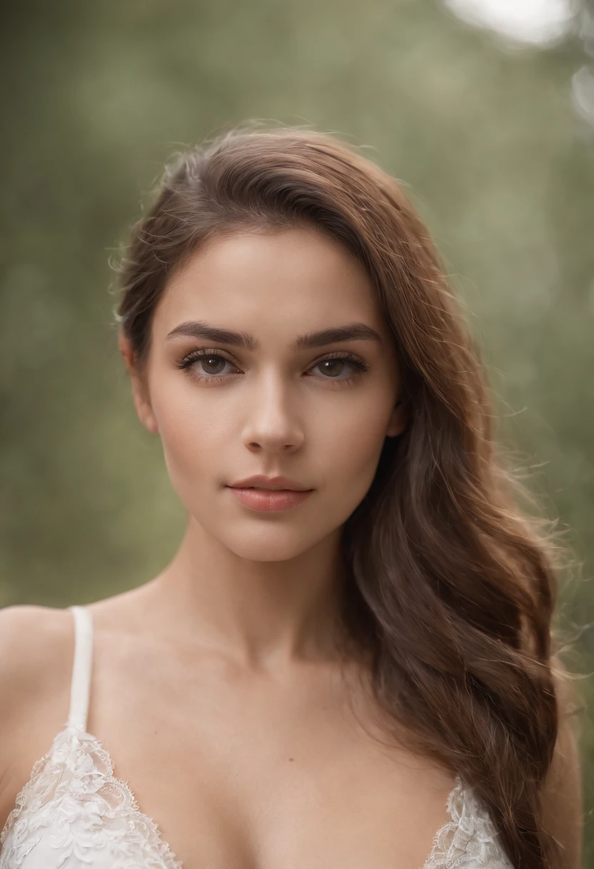 mulher sexy, 20 anos, esguio, atletic, pele bronzeada brilhante, Seios enormes, cintura fina, cabelos loiros cacheados, lingerie branca, Realistic, fotografia, real, natural