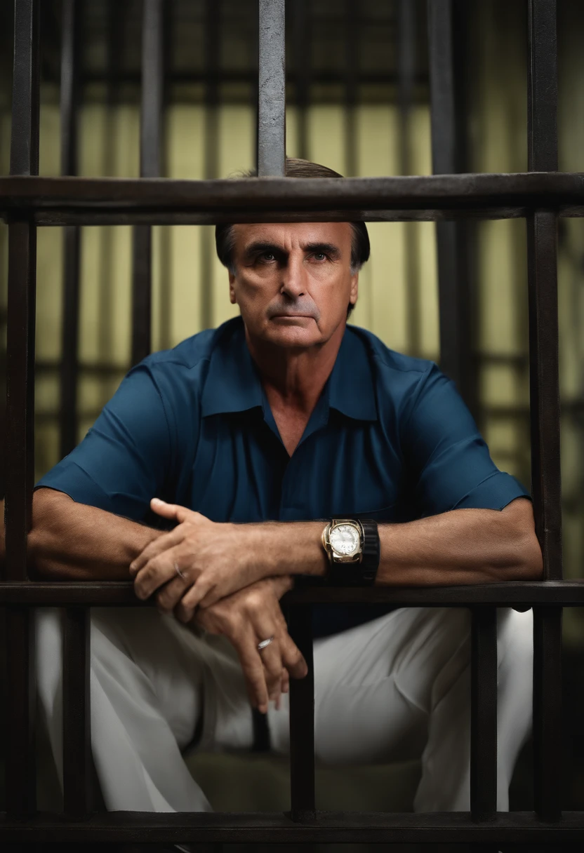 bolsonaro in the jail photo Realistic, fotografia, real, natural,