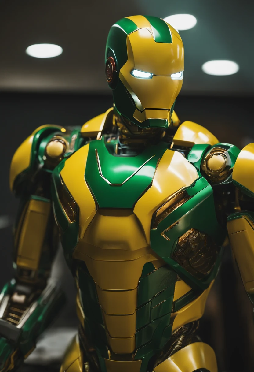 robot bolsonaro iron-man green and yellow