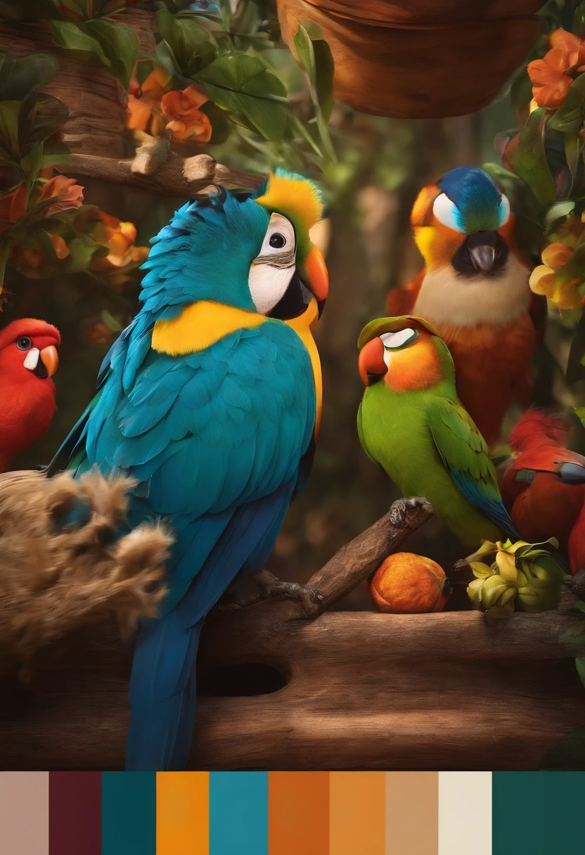chapeleiro segurando paleta de cores, (estilo pixar)
