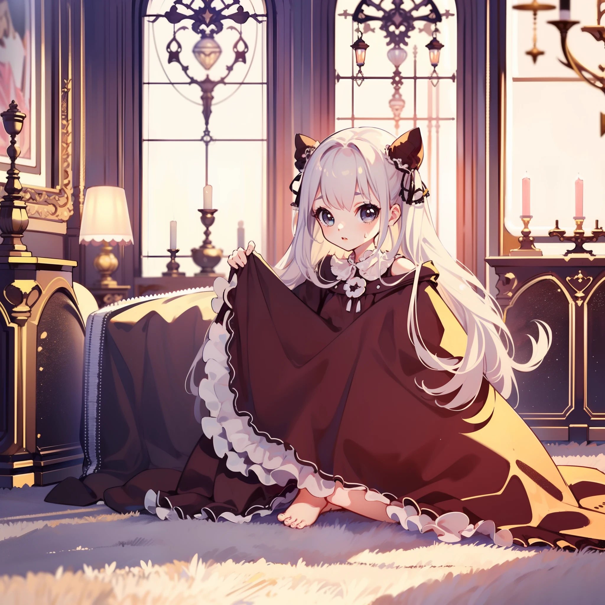very cute female child:1.1,10 yo,action:1.6,Gothic Lolita cloth:1.8,dutch angle shot,dynamic angle:1.6,ground-level shot,low angle,full body shot,medium shot,Barefoot,livingroom:1.5,Summer,day, Long hair,flat chest,Wind,Drooping sweat:1.1,(extremely detailed CG unity 8k portrait),(highly detailed fingers),(Masterpiece: 1.3),(ultra detailed face),(Exquisite Detail: 1.2),highly detail Eye,(Highest Quality:1.4), (Super-Resolution: 1.2),(super fine illustration), Eyelashes, Best Quality,super detailed skin,