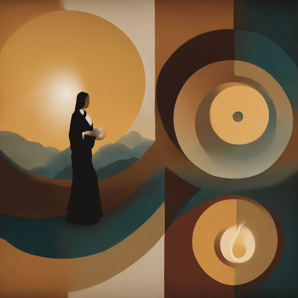 (harmony, balance, yin-yang), Chinese silk painting, Tai Chi principles, fluid motion, interconnected elements, the interplay of contrasting forces, Daoist philosophy, a touch of the I Ching, warm and cool color palette, reflective art, inspired by Laozi, Zhuangzi,  Yin Yang diagrams, Taijitu, the Bagua, the fusion of the spiritual and the physical,1girl,solo, grabbing breasts,, daoist, summon magic,  cinematic lighting,  fire and ice split, bagua background, circular bagua, yi yang, daoist practice, mediation sit, buddha sit,  spiral loong, cloud loong at the top,