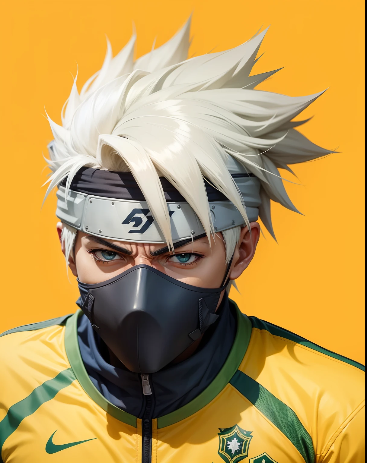 Kakashi in the uniform of the Brazilian national team