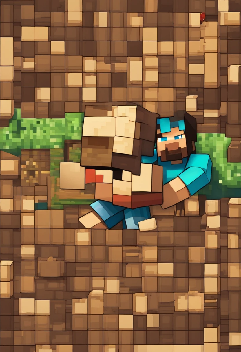 minecraft steve punching wood