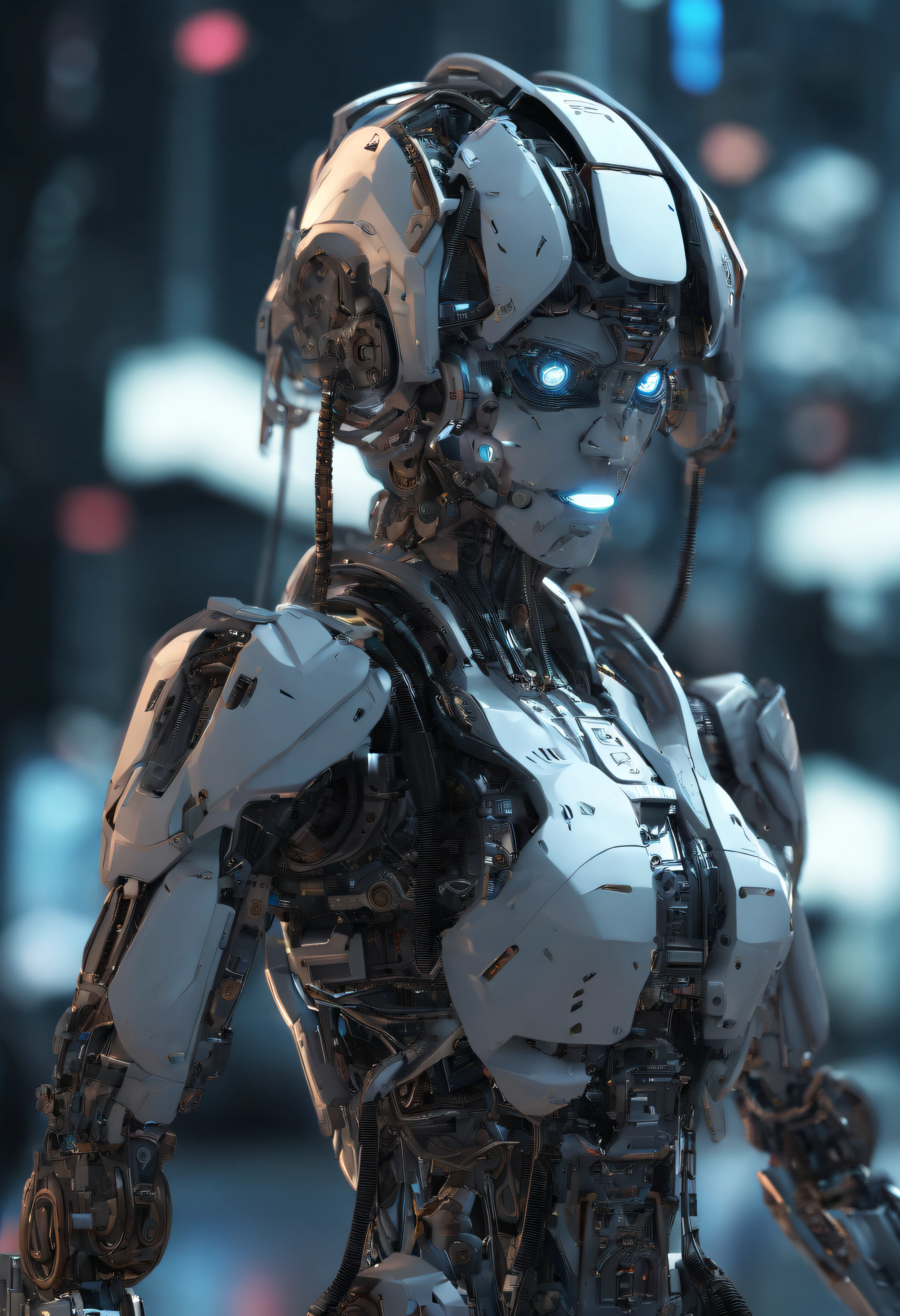 beautiful female cyborg, mostly human, partially ant, high tech, cave, <lora:Dark_Futuristic_Circuit_Boards:.4> circuitboard, full body shot, dramatic camera angle, ziprealism