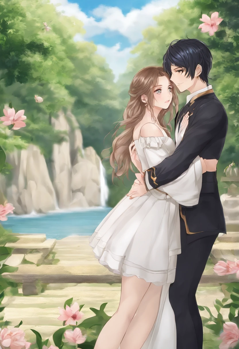 Aylx Lima Momomaru Create Requests Copy prompts Draw a scene of two beautiful young men embracing each other。O primeiro tinha cerca de 25 anos.、Ele tem um alto, corpo tonificado e musculoso.、Her blue eyes and black hair are attractive.。He's charismatic」O outro tinha cerca de 23 anos.、With a lean body for an average height、Blonde hair and green eyes are characteristic.。na faculdade、Apaixonado e curioso nas artes、has a brilliant positive character。There is a strong trust and a deep bond between the two.、Apoiando e reconhecendo a todos。The scene that is、Desenhe com um belo fundo da lua ilustracao de casal da escolar asiatico