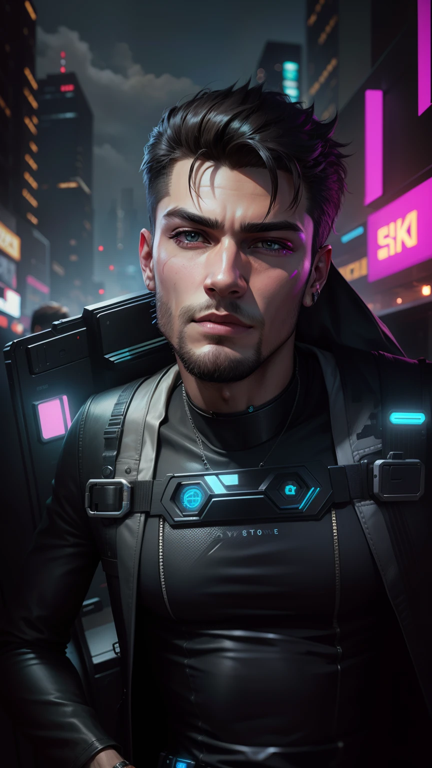 Change background handsome cyberpunk handsome boy, realistic face, 8k, ultra realistic,