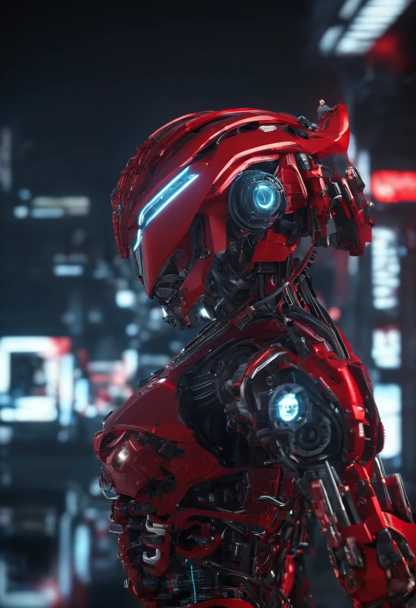 carro Mecha vermelho, scientific fiction, senso de tecnologia, Renderizador OC, Motor irreal, Very high detail, HD 8K, studiolight