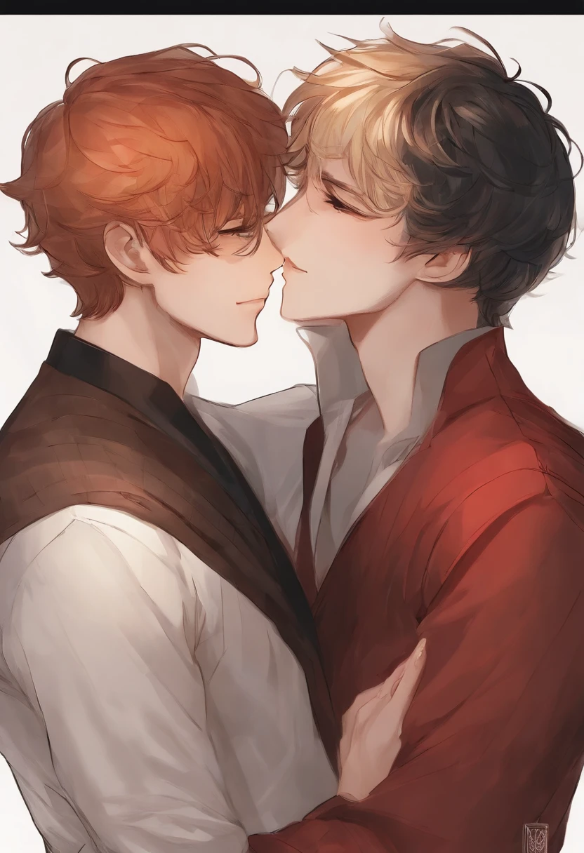 Lima Momomaru Create Requests Copy prompts Draw a scene of two beautiful young men embracing each other。O primeiro tinha cerca de 25 anos.、Ele tem um alto, corpo tonificado e musculoso.tres jovens dois rapazes e uma rapariga