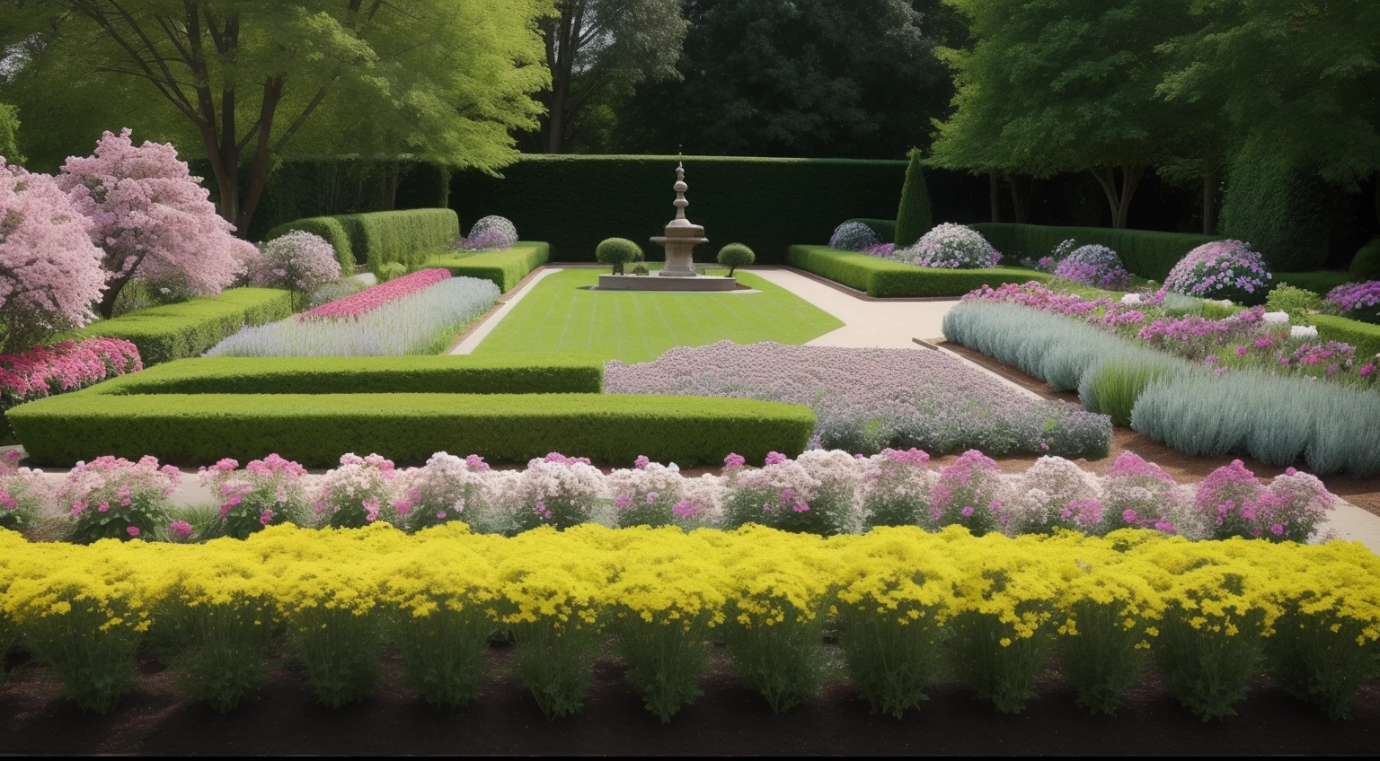A photo of a garden blooming after a long winter, symbolizing the reward of perseverance and faith in God.
