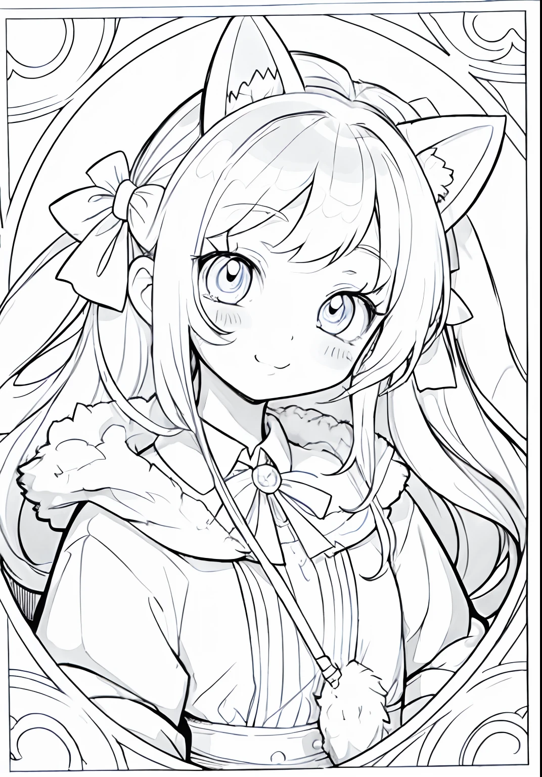 coloring page kawaii anime