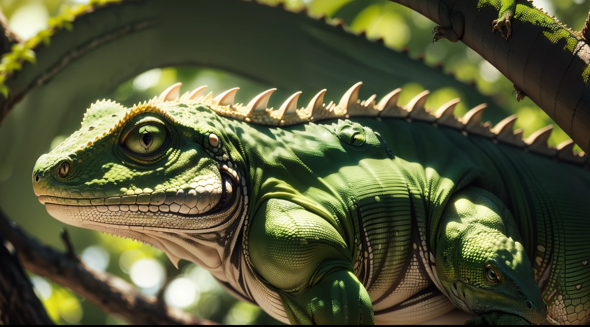 There is a lizard that is sitting on a branch of a tree, lagarto, reptile, Pose de lagarto, Basilisco de Langford, iguana, Lagartos, reptile, reptiles, reptile face, lizard head, lagartixa, hiperdetalhado!, basilisco, foto de retrato em close-up, closeup 4k, Lagarto, very sharp and detailed photo, Lagarto, retrato closeup4