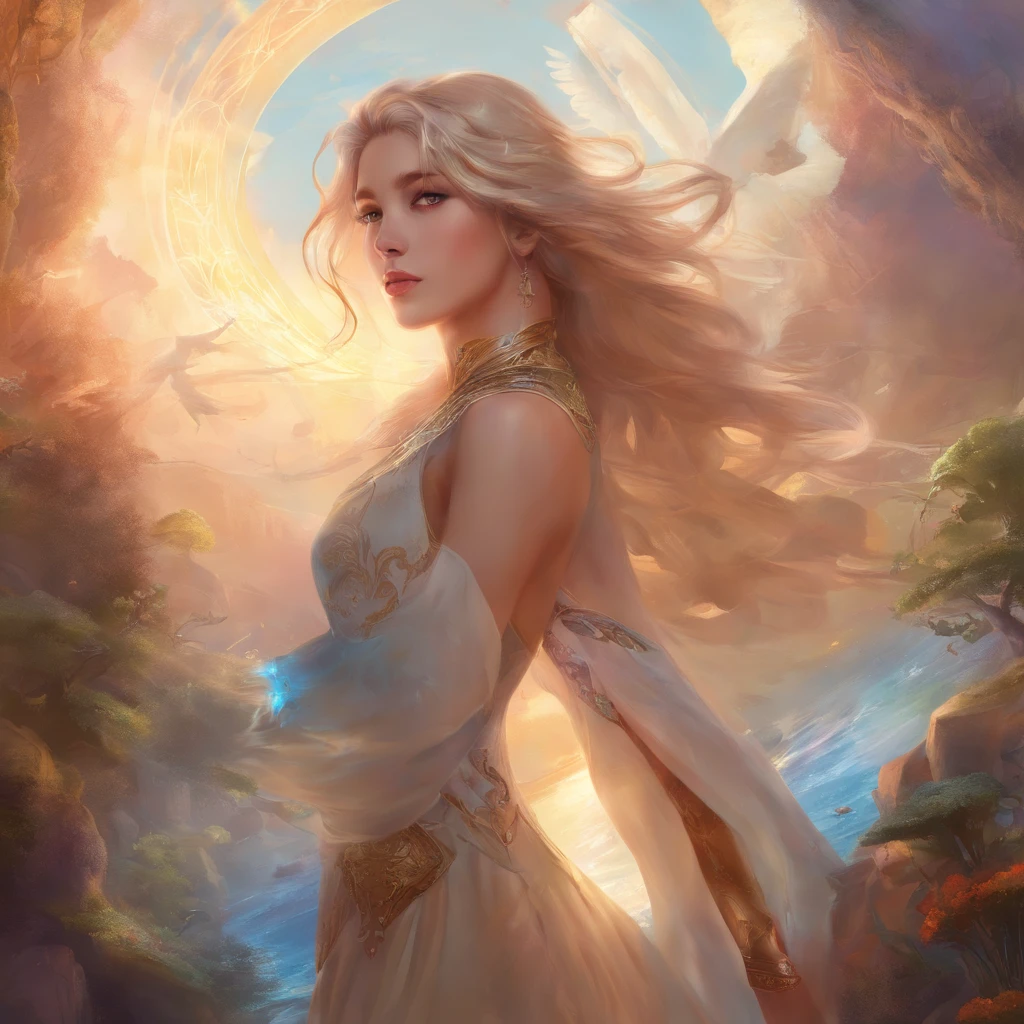 there is a woman in a short skirt posing next to a man, (sfw) safe for work, sexy movie photo, attractive pose, wlop and ross tran, open v chest clothes, wlop and sakimichan, photorealistic perfect body, sexy girl, sexy pose, ultra realistic picture, yanjun chengt . pantyhose ,