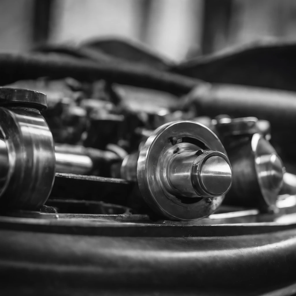 the logo for a car mechanig showing two pistons, graffiti, black and white