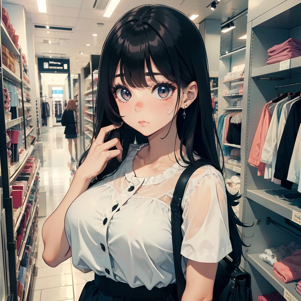 1 beauty,Watery Big Eyes,Pouting,long eyelasher,falda corta,Blushlush,In clothing stores,