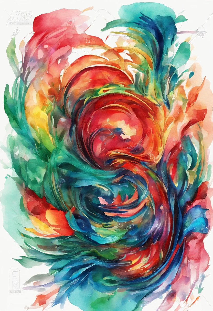 3d watercolor abstract,dark background,high resolution,high quality,colorful,green,red,blue