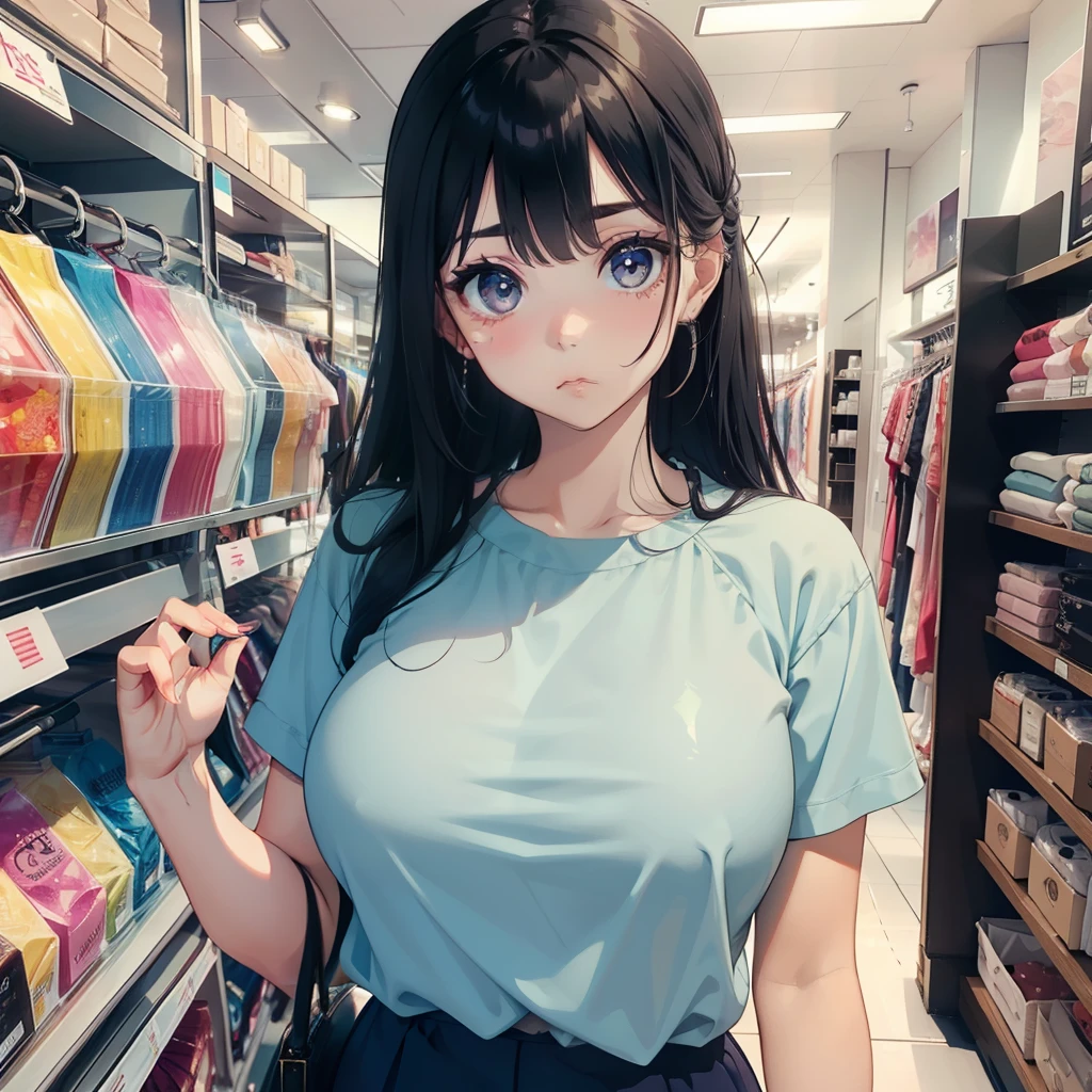 1 beauty,Watery Big Eyes,Pouting,long eyelasher,falda corta,Blushlush,In clothing stores,