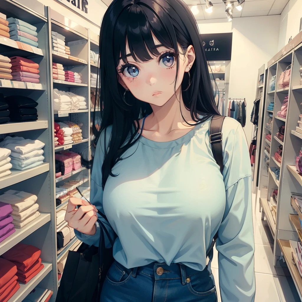 1 beauty,Watery Big Eyes,Pouting,long eyelasher,falda corta,Blushlush,In clothing stores,