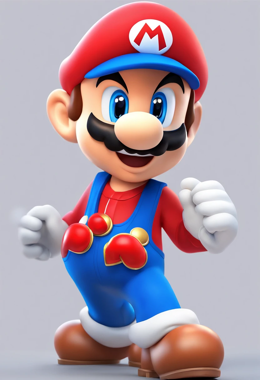 (Mario), character design, Nintendo Super Mario, (blue eyes, red hat, red suit, blue suspenders, white gloves, )super cute blind box style, chibi, full body, exaggerated expressions and actions, clean background, bright iridescent highlights, studio lighting, atmospheric lighting, with exquisite texture, high detail, high resolution, c4d, 3D, Blender, 8k, best quality, ultra high definition,sonic the hedgehog