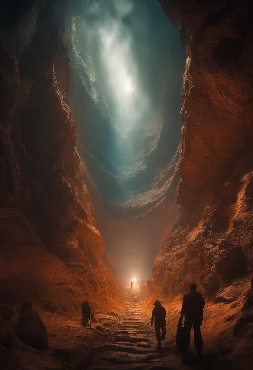 A depiction of the capital city 12,000 meters underground in the abyss