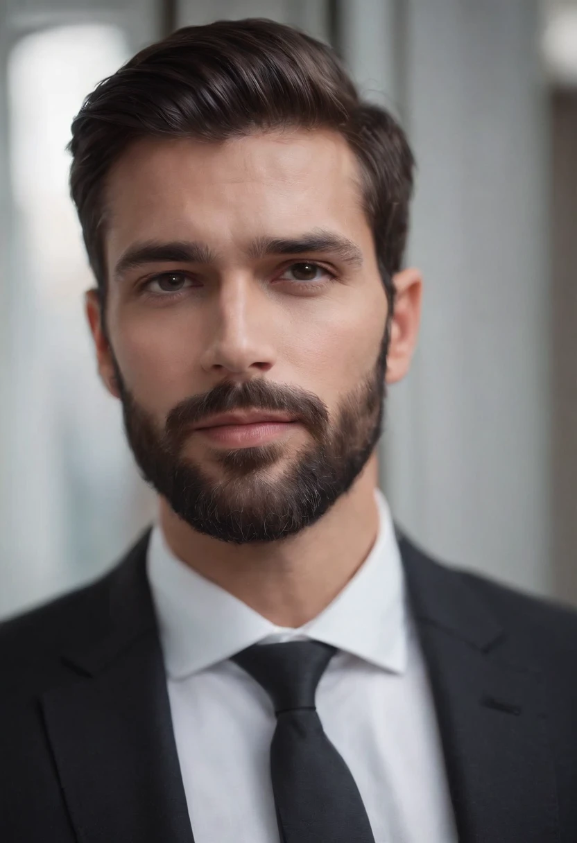 Homem lindo de terno , barba linda , homem sexy executivo, terno preto