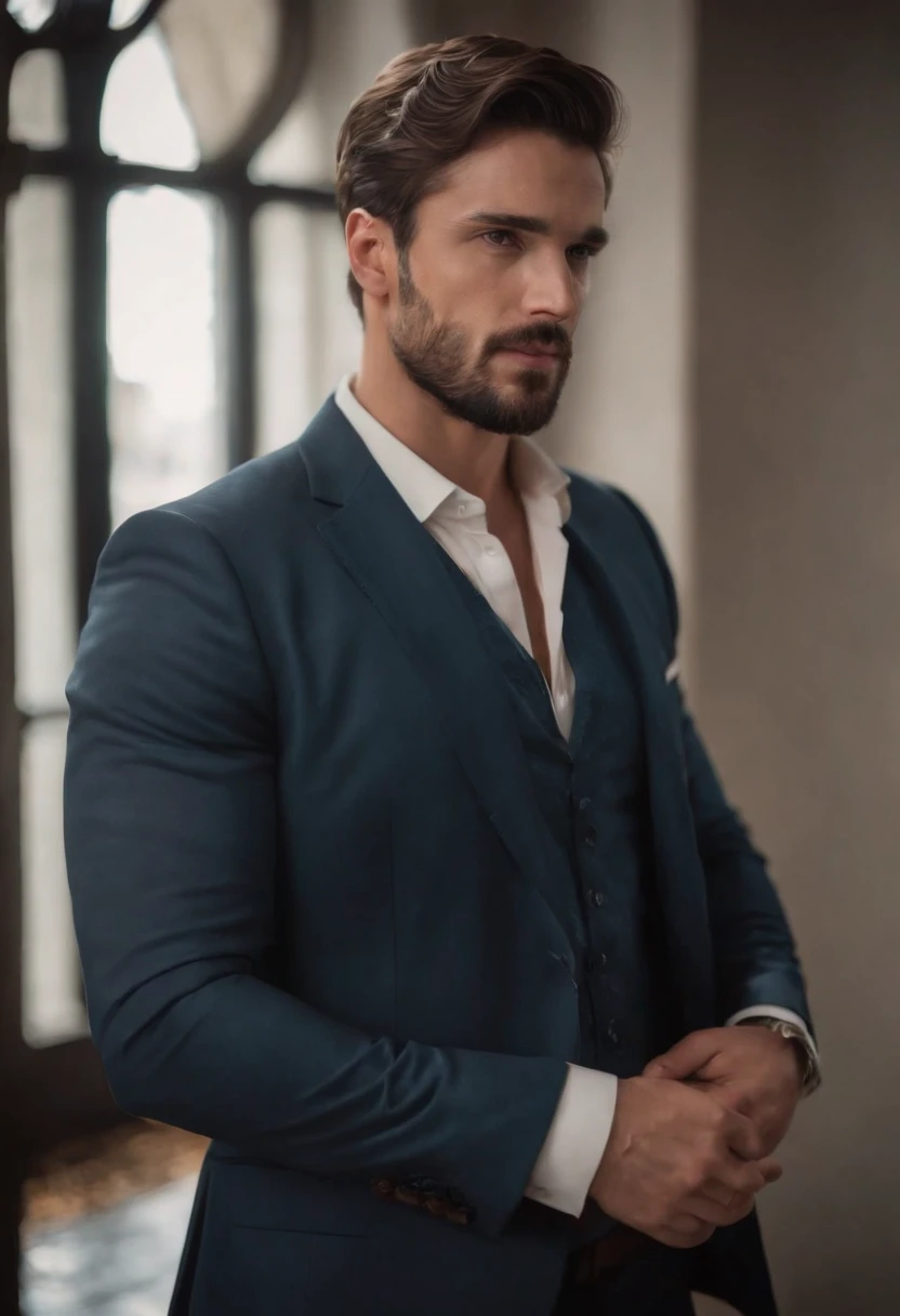 Homem lindo de terno , barba linda , homem sexy executivo, terno preto