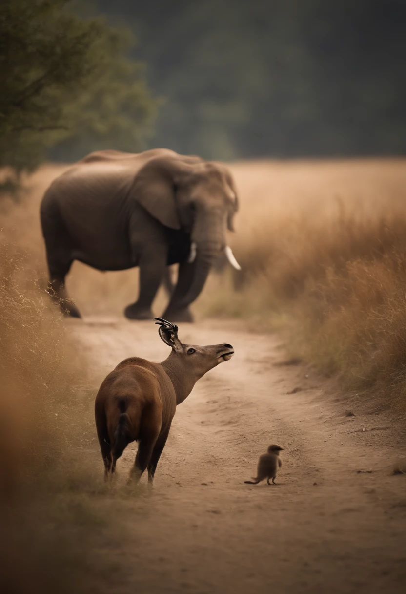 Scenes of peaceful coexistence between communities and wildlife