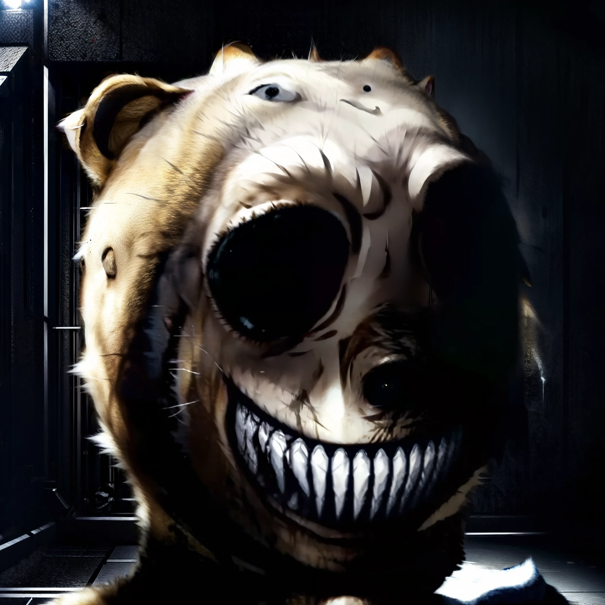 Um urso polar assustador