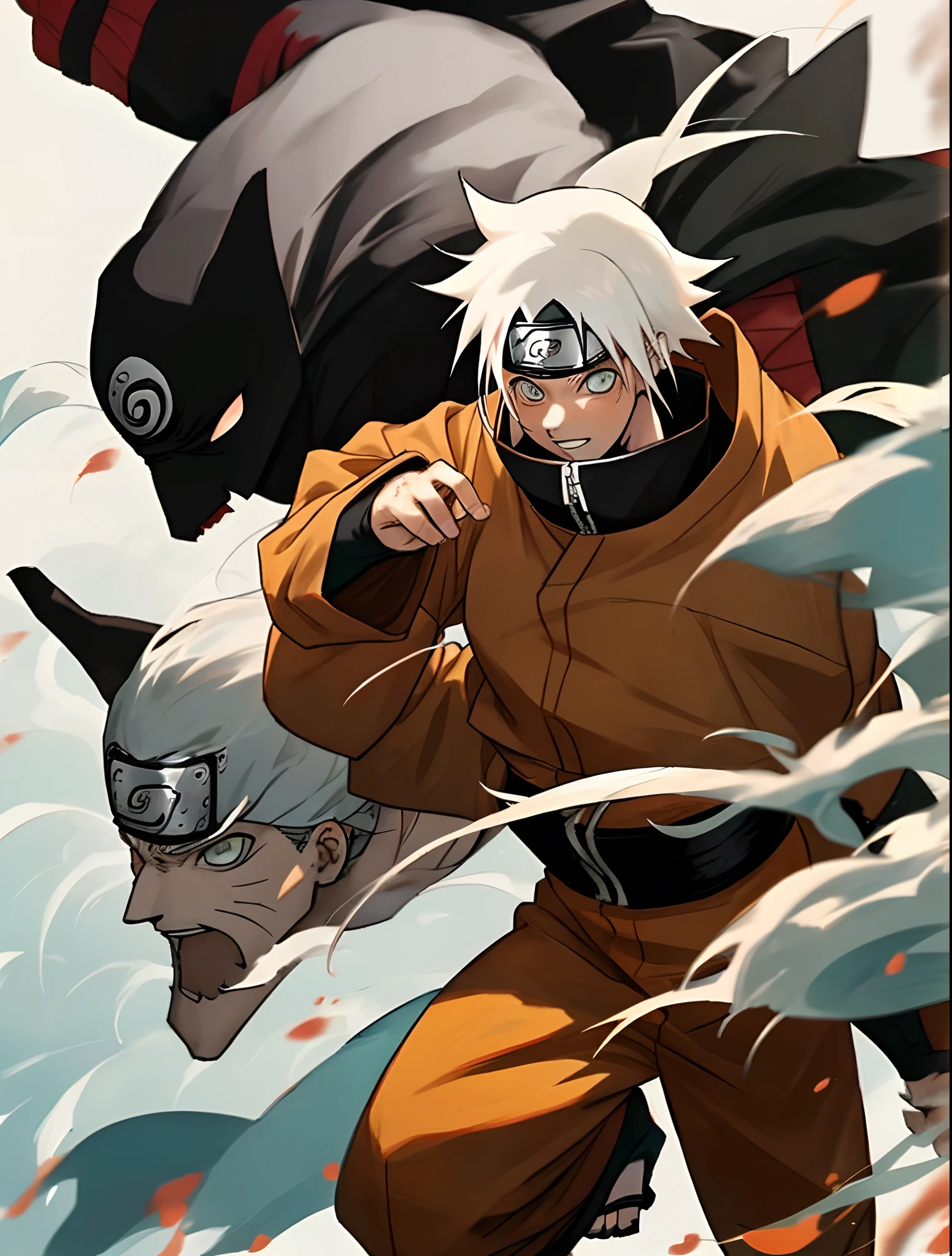 White hair, male, Naruto, anime,