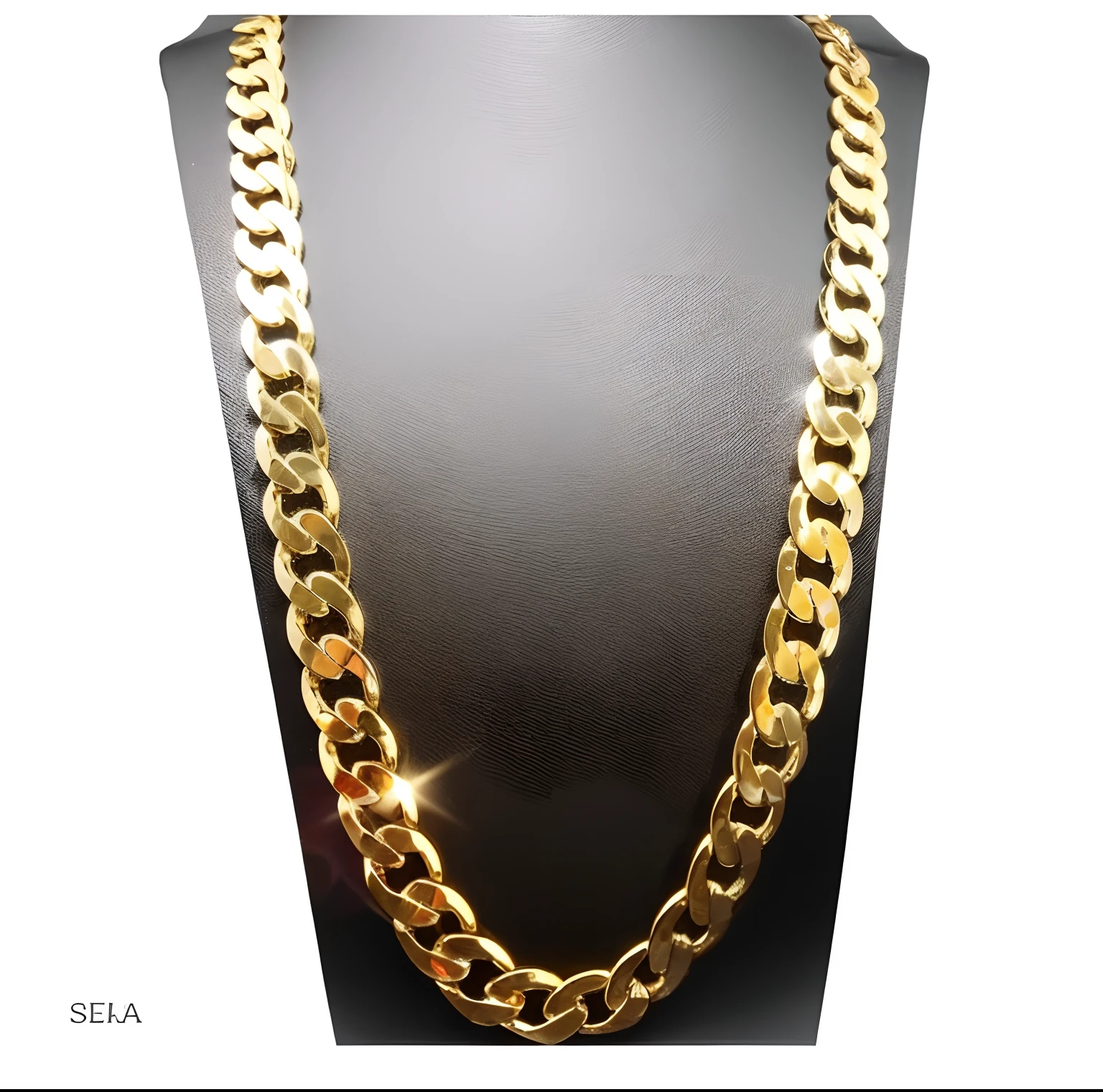um close up de um colar em uma tela de manequim, corrente de ouro, correntes de ouro, usando uma corrente de ouro, usando corrente de ouro, neck chains, joias do rapper bling, grande cadeia, corrente de ouro, banhado a ouro, Ouro Jewerly, joias rapper, colar de corrente de ouro, joias de ouro, Judiaria de Ouro, usando uma corrente, correntes de ouro, alto detalhe"