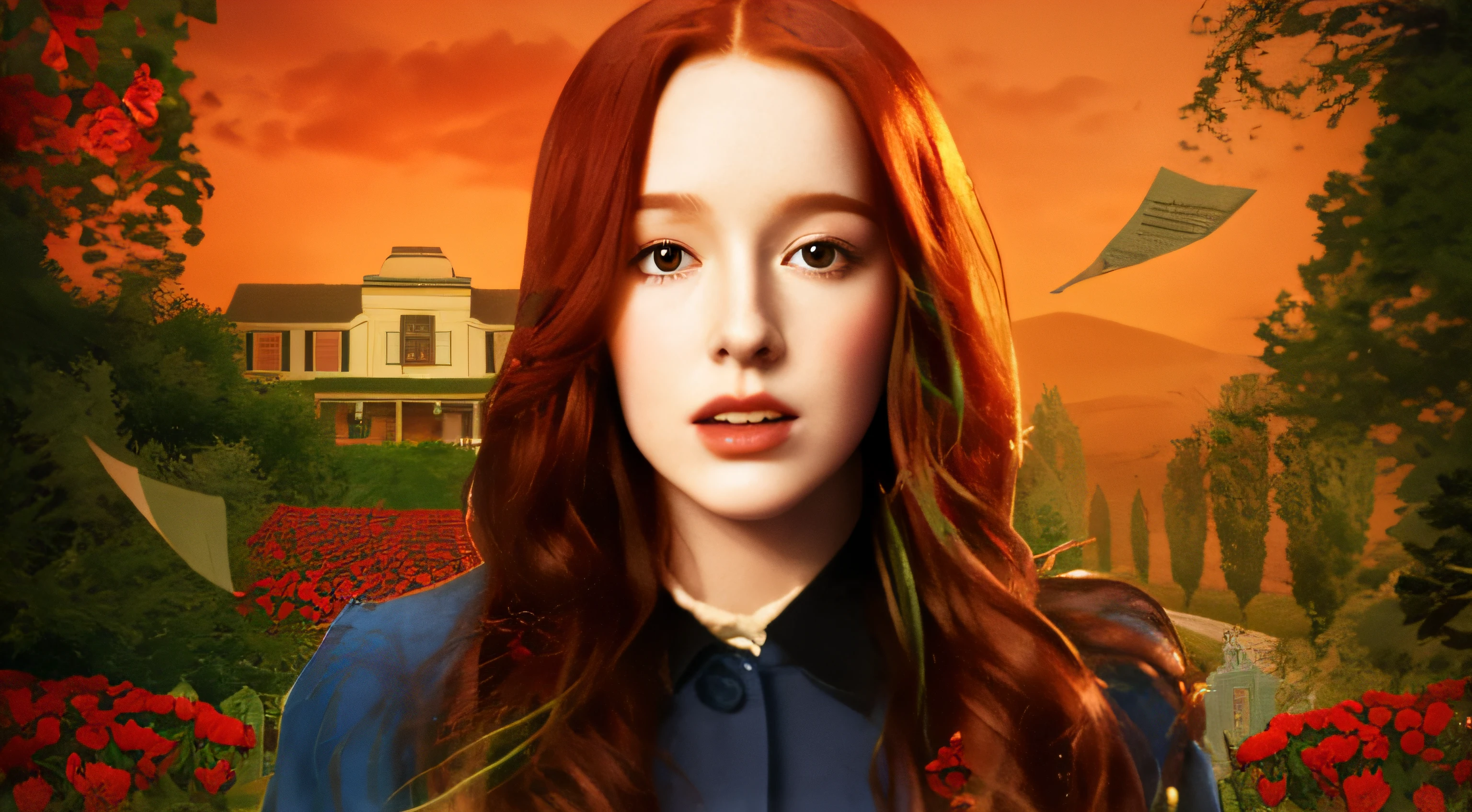 there is a woman with long red hair and a blue shirt, fanart, inspired by Lydia Field Emmet, inspired by Constance-Anne Parker, amy pond, fan art, inspired by Harriet Powers, portrait of maci holloway, shallan davar, Fanart ", inspired by Galen Dara, promotional art, inspired by Otto Stark, inspired by Sophie Pemberton