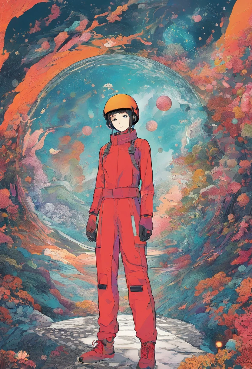 Fantasy comic book style，The abyss is 20 km in diameter，12 kilometers underground in the abyss，Have a beauty that is not out of this world, Beyond common sense, And curses, But there is no sun in the sky