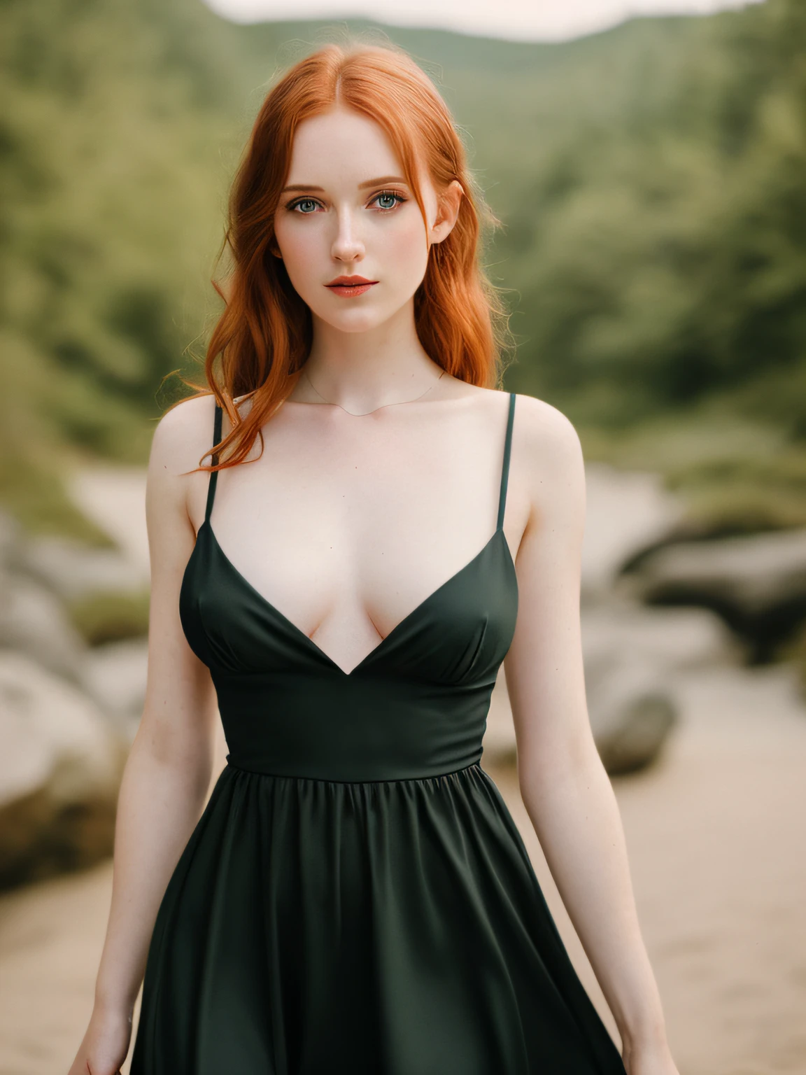 masterpiece, best quality, cinematic photo,  
digital artwork illustration ,
beautiful 22yo  woman, pale skin,
german,
feminine physique,

shirt, sexy short red dress
 dark ginger hair,
large breasts,
bright eyes,
erotic,
modern flat background,
dark illustration style,
(8k, cinematic composition, photorealistic, sharp focus), elaborate background, cinematic, rule of thirds,
backlight,
dslr,
film grain,
intricate details,