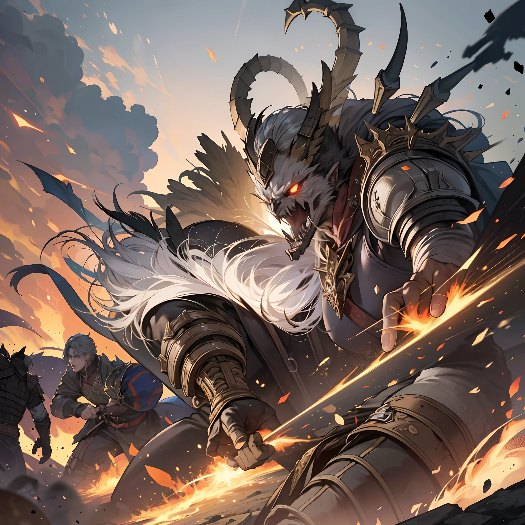 Castlevania Shadow Lord hyper realistic super detailed Dynamic shot masterpiece leading demon army troops into battle Hyper realistic hyper realistic war environment super detailed cinematic scenes movie Epic Legendary different angle of view