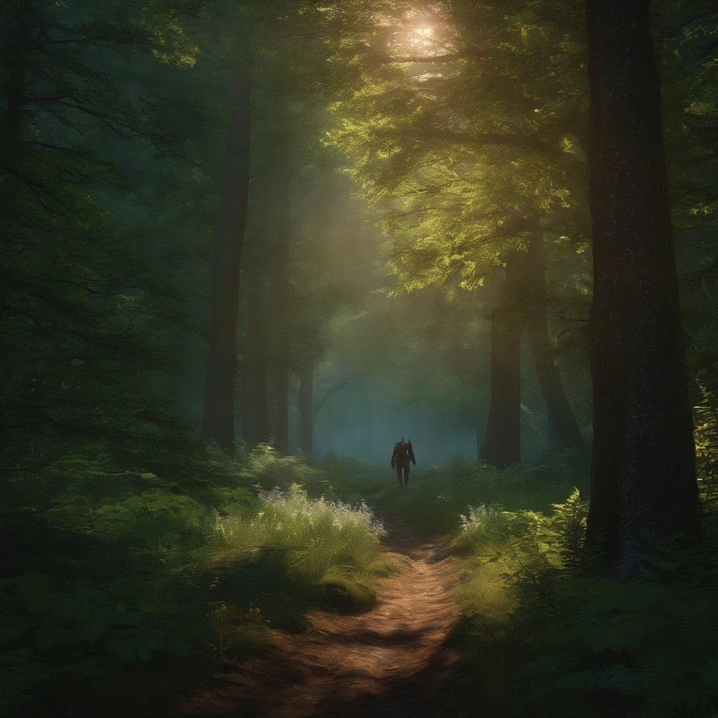 hight resolution, 真实感, The Witcher from the game, The shade of nature, in the clearing, Beyond the Forest