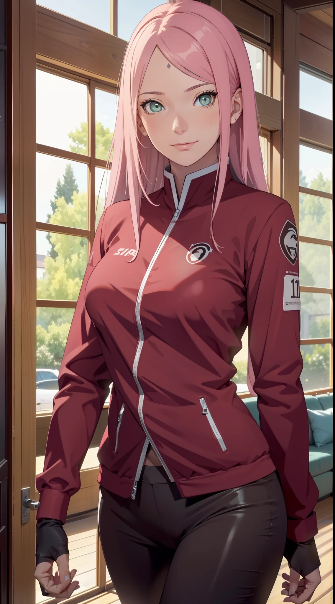 ,Kirschblütenwald, (Hohe Detailgenauigkeit:1 1), Raues Gesicht, natural skin, High quality, NSFW, Naruto Sakura,Ein rosahaariger, detailliertes Haar,green eyes,(big boobs:1.2),(:1.5),Auslaufen aus der Schulter,,(smil:1.2),Rot im Gesicht sein,(Spaltung:1.4),sexy Figur,Perfect body,gorgeous eyes, (detailliertes Gesicht und Augen), (Das Gesicht: 1 2), Noises,extra, Echtes Foto, ..................PSD, Lampenfilm-Fotografie, Scharfer Fokus, Kontrastreiche Beleuchtung, Empfindliche Haut, High Resolution 8K, Wahnsinnige Details, realistisch, Professionelles Fotoshooting, 8K UHD, Spiegelreflexkamera, Sanfte Beleuchtung, High quality, filmgrain, Fujifilm XT3,Zauberei,Partikel-FX,kein oberteil,jogging pants,bare breasts,,nudity,show,dunkel blaue raute auf der stirn