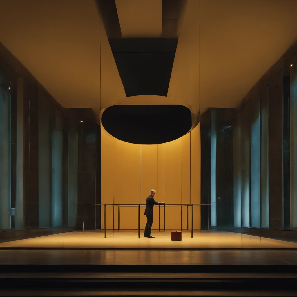 There is a man standing on a ladder and in front of him a huge wall blocking its progression with a glass case, Directed by: Kurt Roesch, Directed by: John La Gatta, levando a uma bela, Directed by: Anna Füssli, Directed by: Adam Marczyński, Prever o futuro, Directed by: Joseph Werner, Directed by: Aleksander Gierymski, 3840x2160