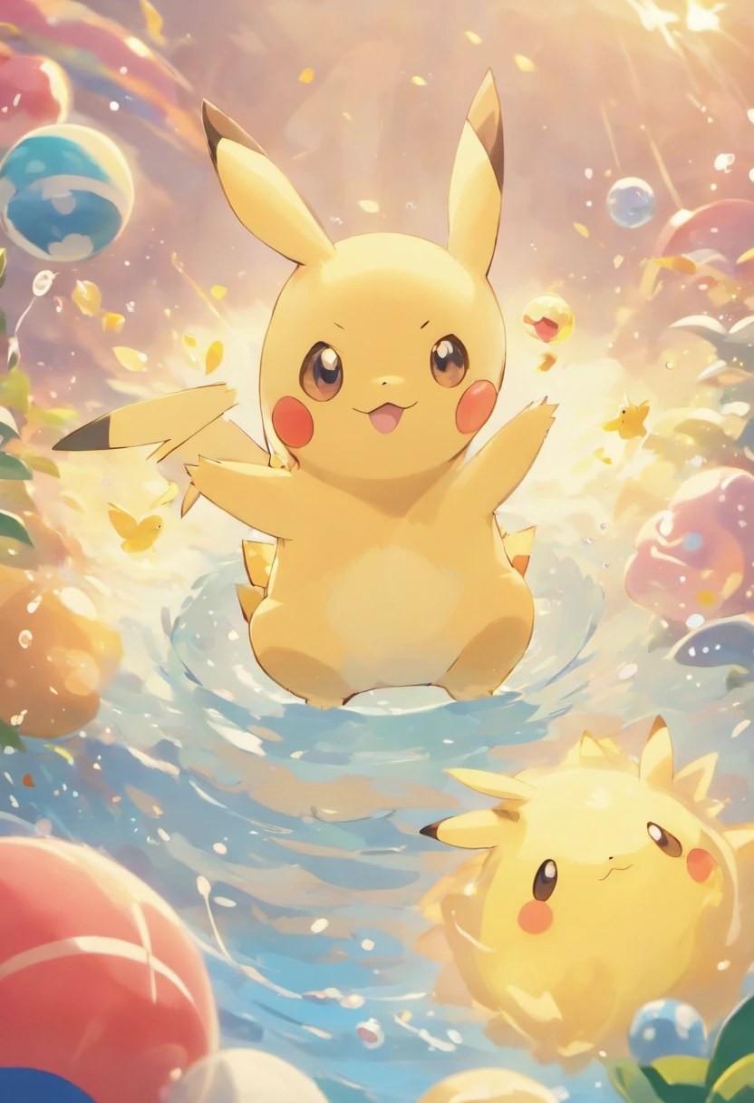 A touching scene in ultra-high definition 3D showcasing the newest pokemon from the 100th generation of pokemon games, character design. pokemon, beautifully rendered in detail, creating a dreamy, magical effect. The overall atmosphere is tender, filled with hope and serenity