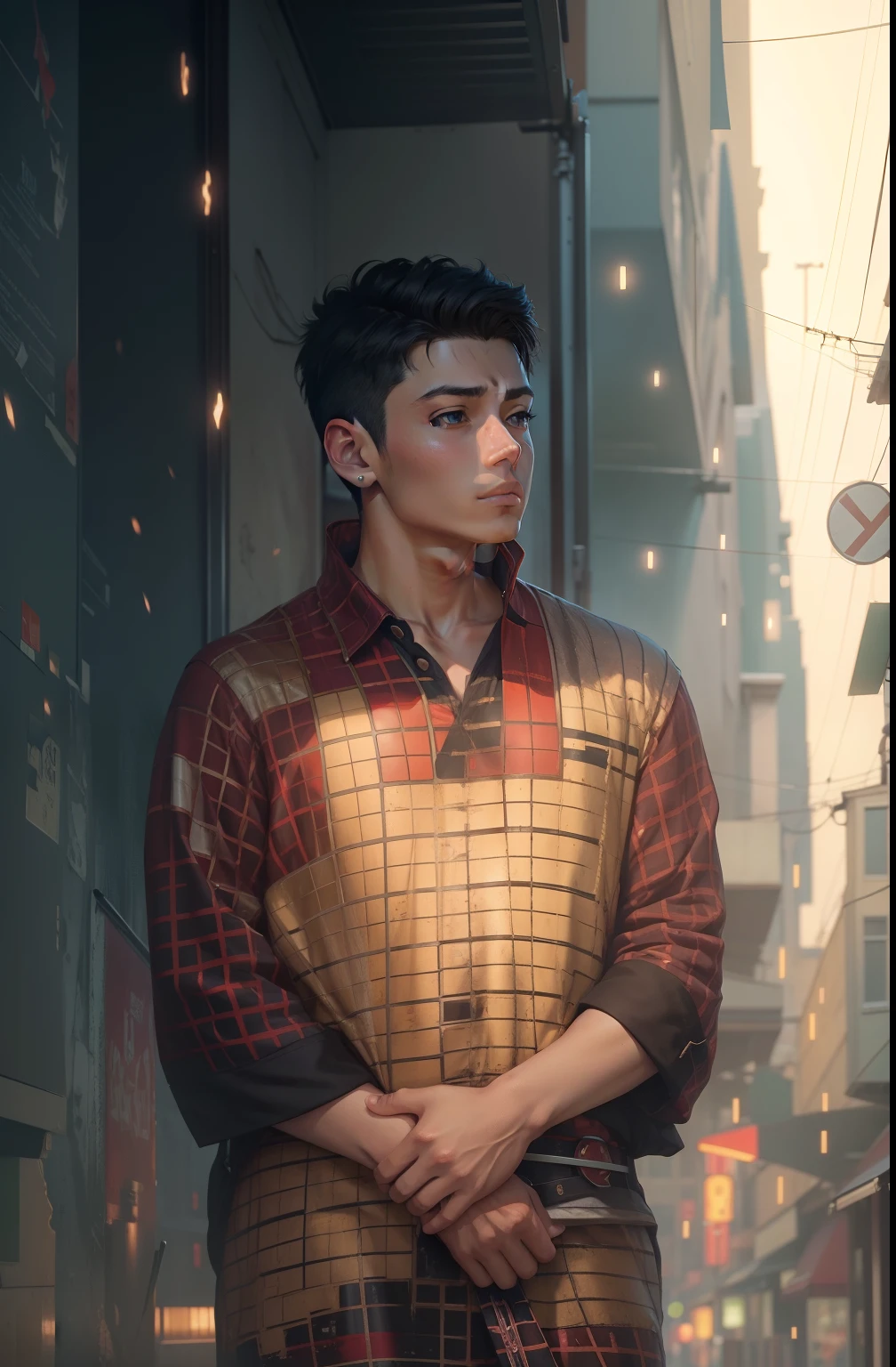 anime boy.1 boy, beautiful background, movie poster.4k quality,hd photo