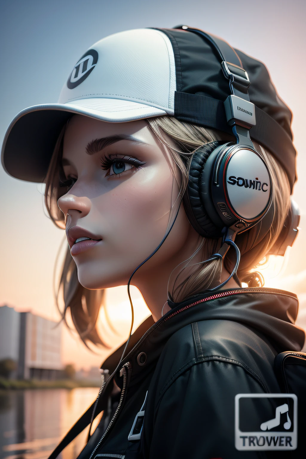 logo para canal de musica no youtube, realista, 3d, nome: Soundscape Traveller