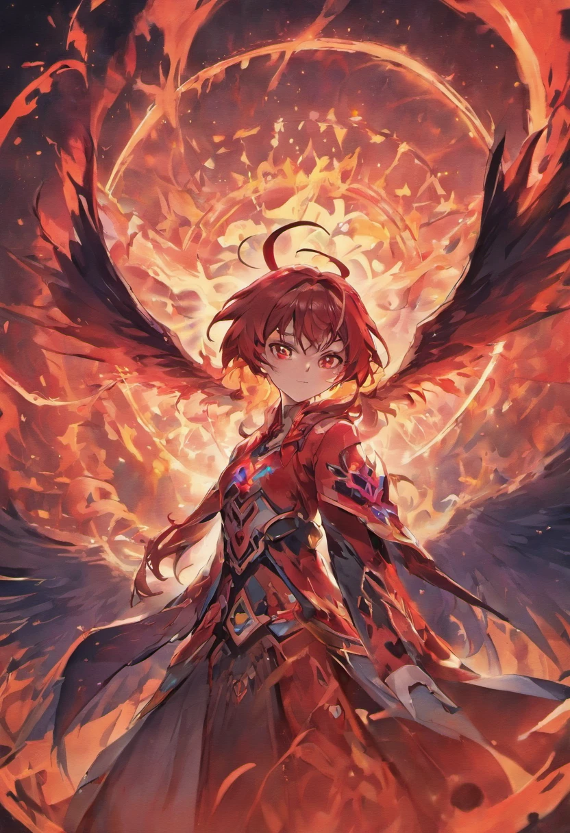 Create an anime-inspired logo for the game "Demon'rise." The logo should embody the themes of demons and angels with a captivating and vibrant design. Incorporate elements such as fiery wings, celestial halos, and intricate symbols to represent the clash between darkness and light. Use a color palette that includes deep shades of crimson, ethereal blues, and contrasting whites to create a visually striking composition. Employ sleek and stylized lettering with a touch of fantasy to reflect the game's anime aesthetic. Infuse the logo with an aura of mystery and power, enticing players with its captivating depiction of the supernatural realm.