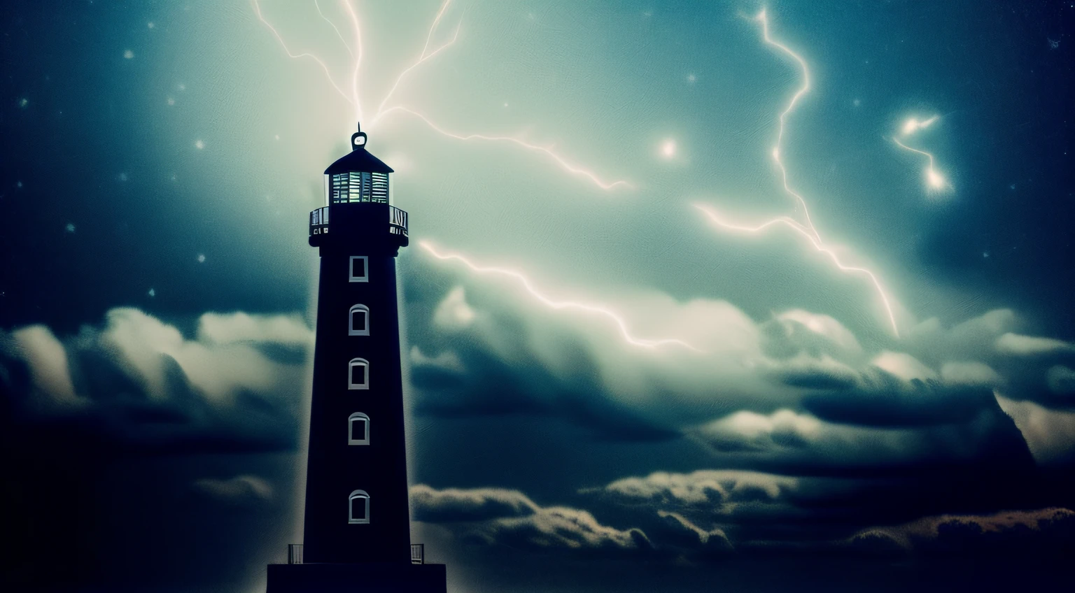 An image of a strong and reliable lighthouse illuminating the darkness of a storm, symbolizing our ability to find inner guidance even in the darkest of times. It could be an artistic illustration of invisible angels surrounding people, discreetly watching over and guiding them.