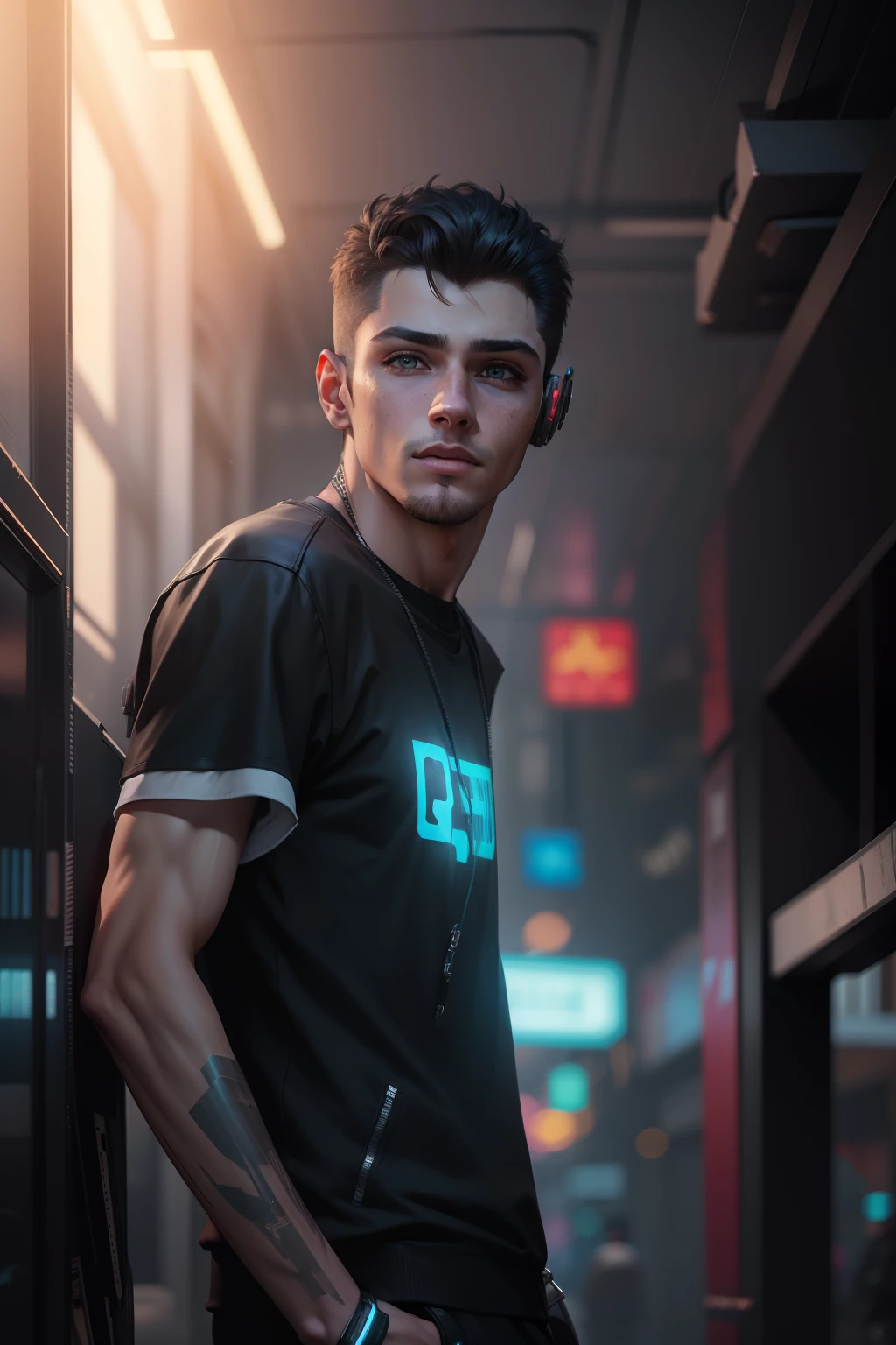 change background cyberpunk handsome boy realistic Ultra 8k realistic