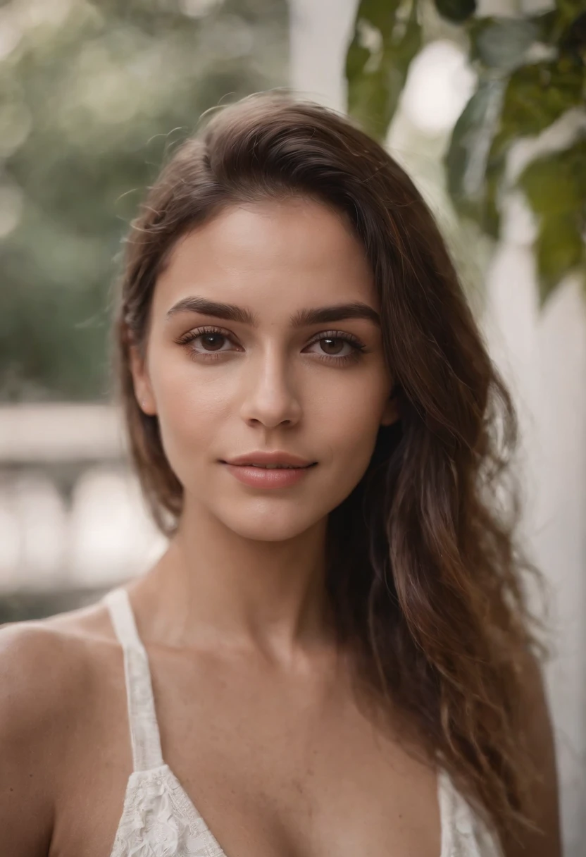 quero uma foto de uma mulher brasileira sorrindo que teja um corpo real humanizado para perfil de instagram com roupa de academia do brasil