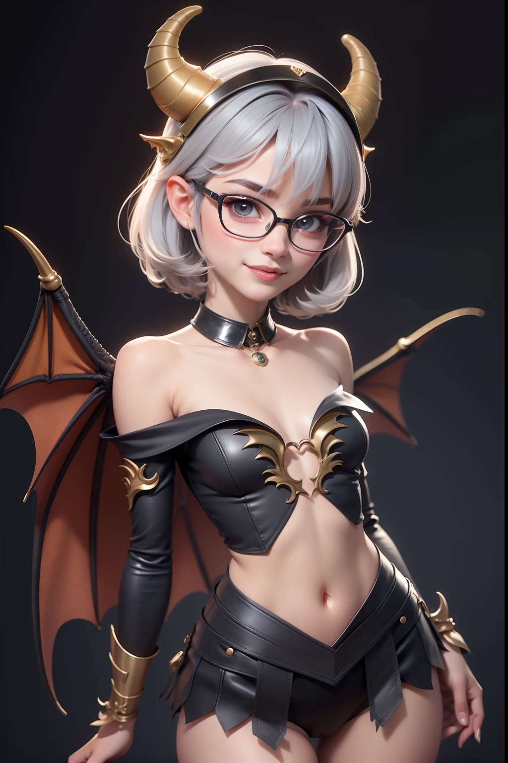 18-year-old girl, huge tit, Simple background, skin tight, cuteexpression ,Masterpiece,(Best quality,(Shiny skin),realisticlying,kneeling down,legs separated,spreads her legs apart,Silver glasses,busty figure,Place your hands next to your face,near,Smile Expression,White transparent lace bikini,areola of breast,Exposure to sexual organs,The lower body is heavily exposed,The upper body is severely exposed,Dragon girl,with short golden hair
